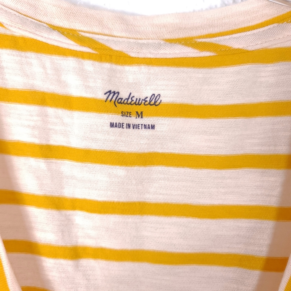 MADEWELL Whisper Cotton V-neck Pocket Stripe Tank - Picture 6 of 11